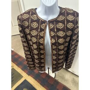 Vintage Raiment Fashions med  inc New York Beaded 100 percent silk polyester